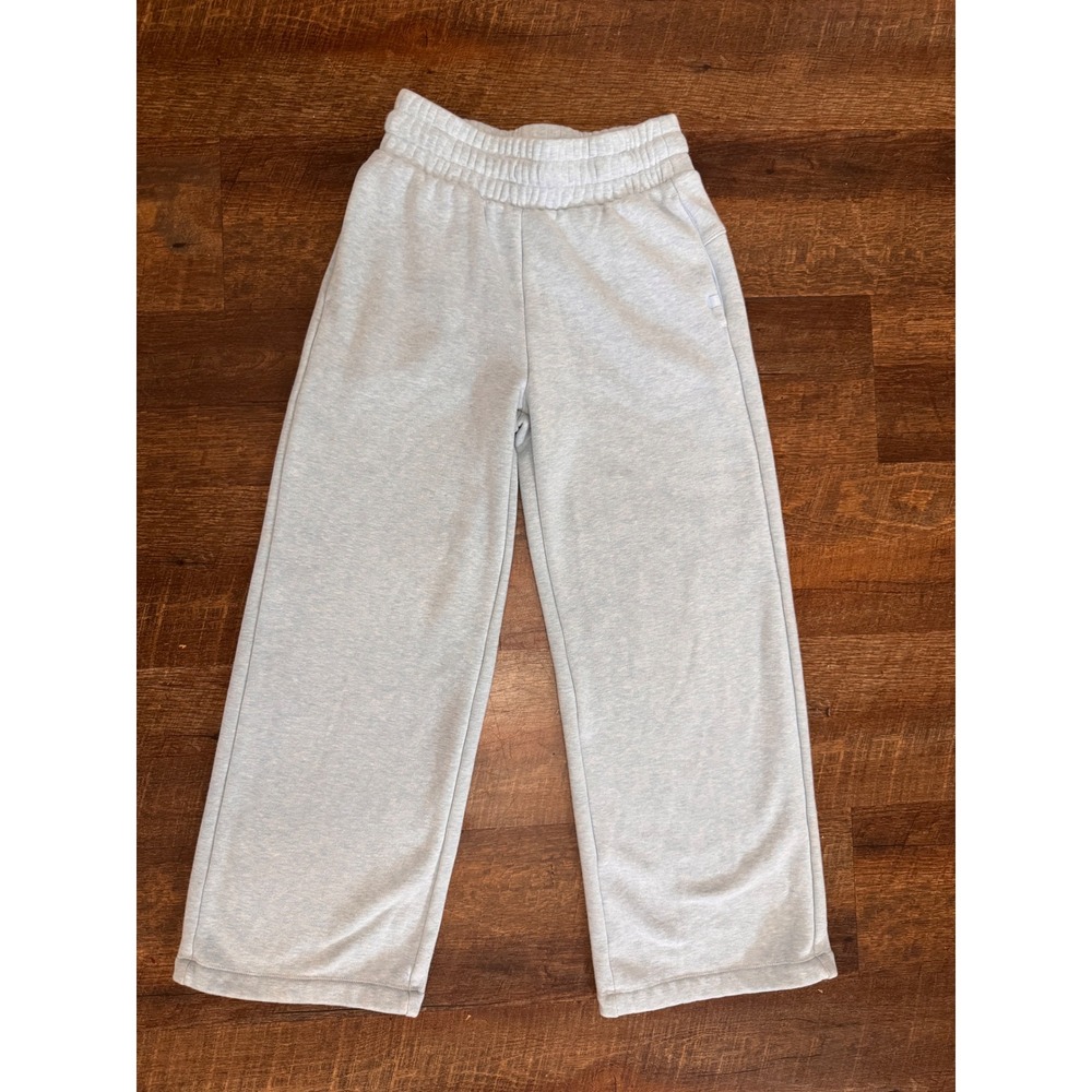 Athleta Girl Wide Leg Sweatpants L 12 Baby Blue Cozy Pull On Pants